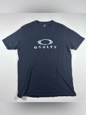 Oakley Vintage Y2K Logo T Shirt Men’s Large Black Camo Center Spell Out